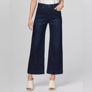 PAIGE Dark Blue Flare & Wide Leg Jeans